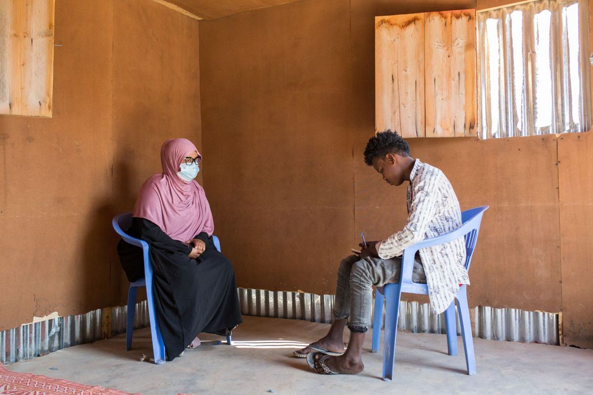 A visit to a camp for displaced people