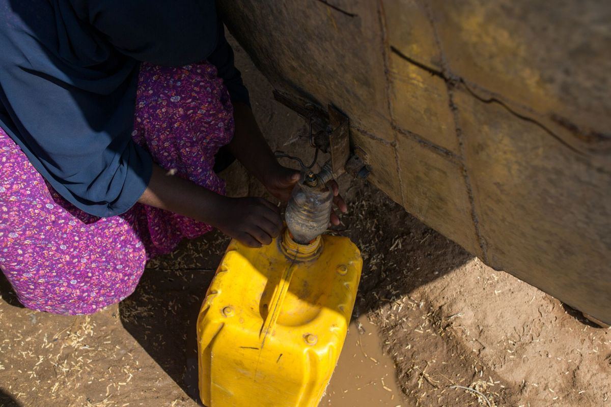 A visit to a camp for displaced people