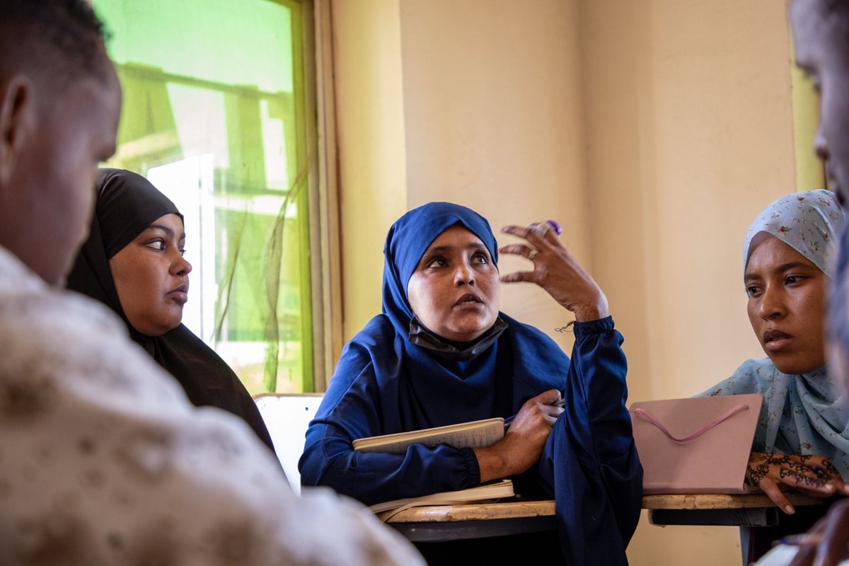Young women in an entrepreneurship class in Burao