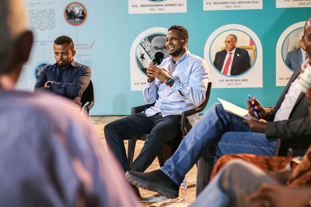 Young people on a panel at a YEEL meetup