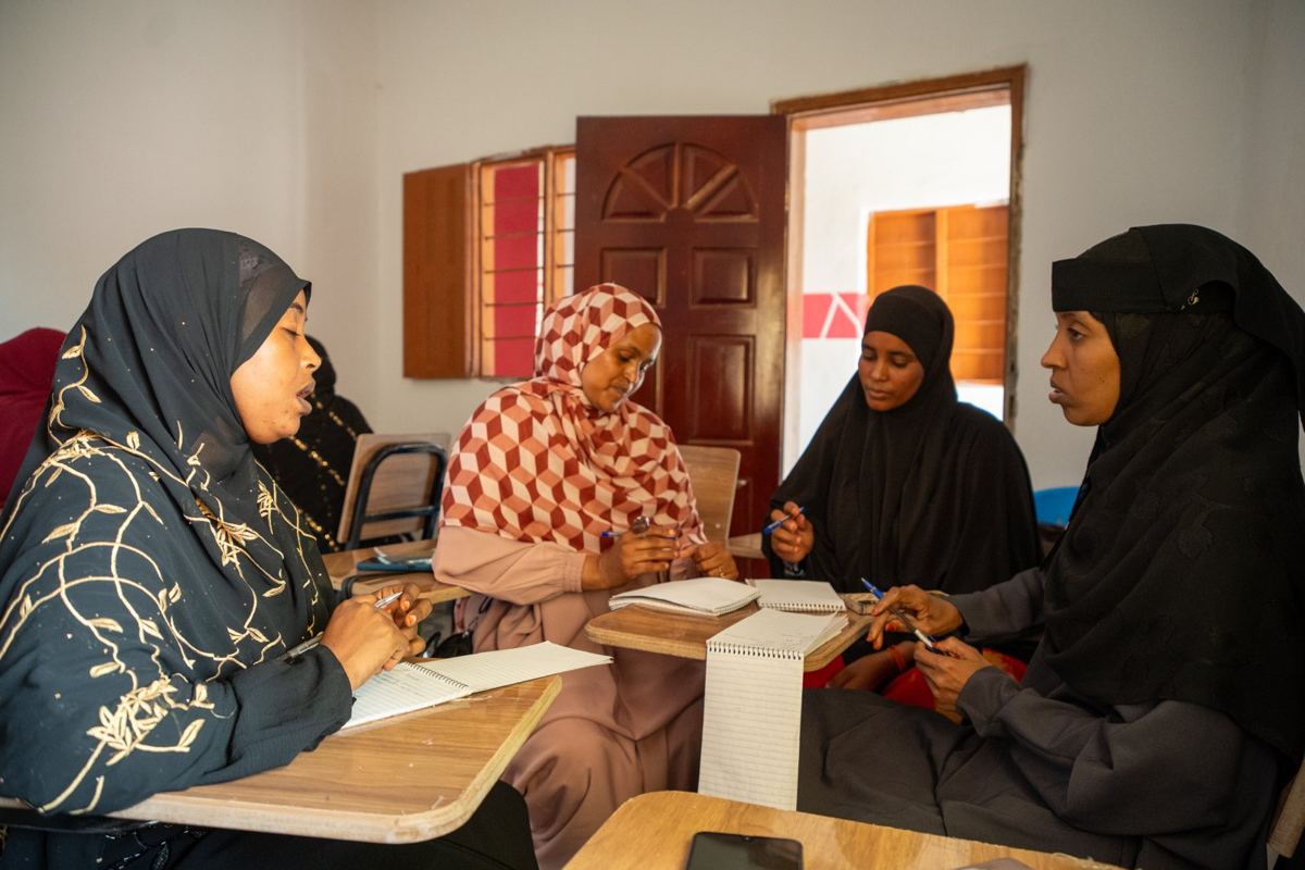 Women working together in a group