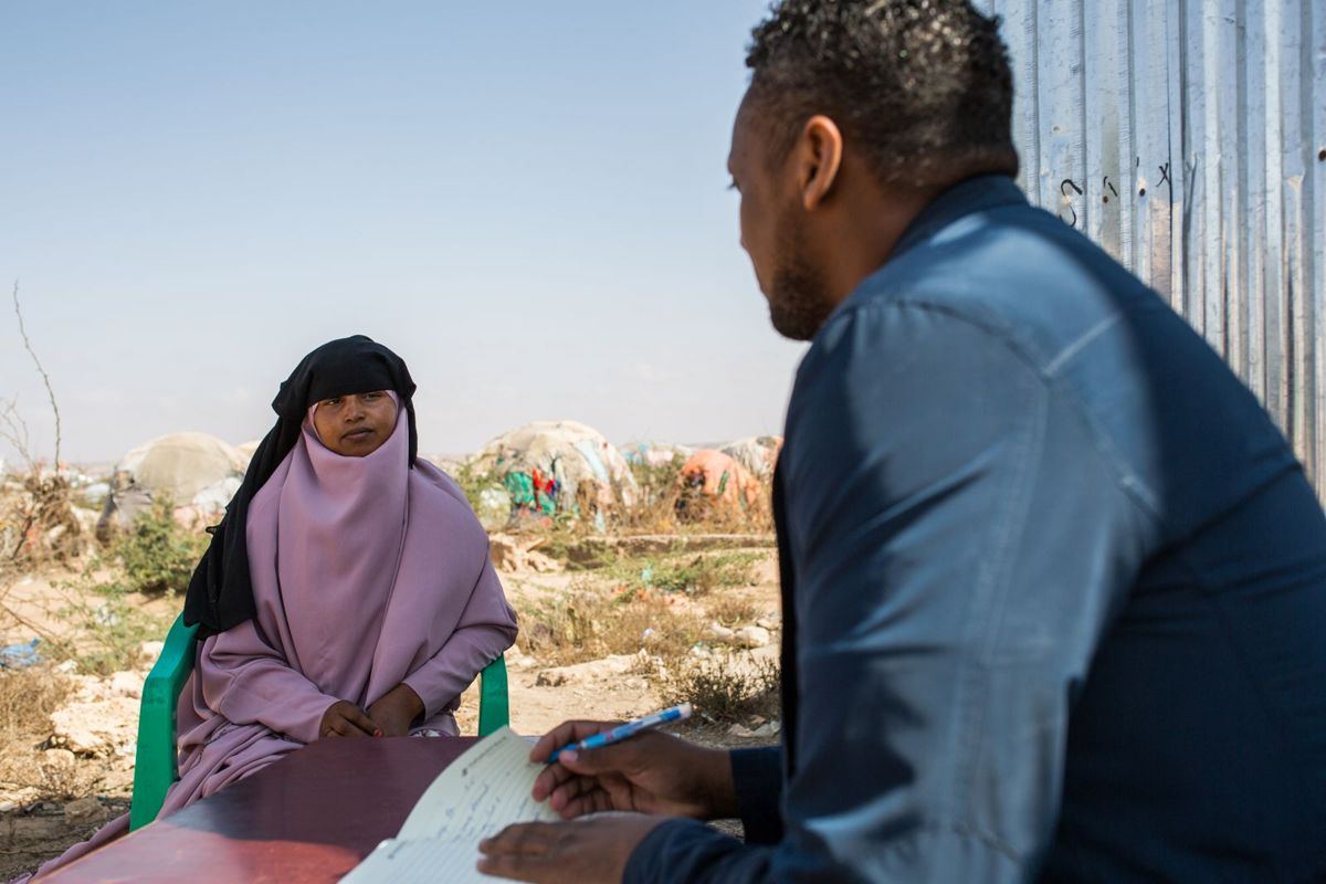 A visit to a camp for displaced people
