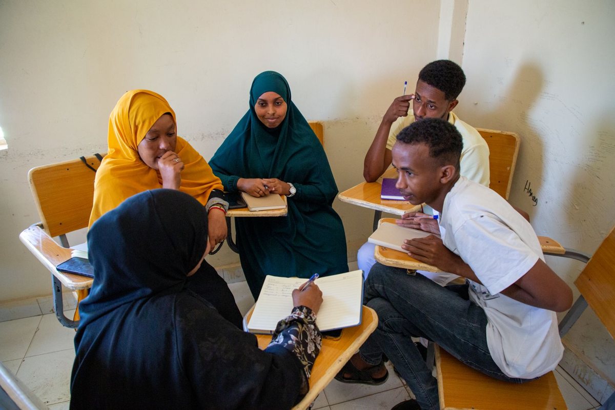 Members of the youth network in a training session
